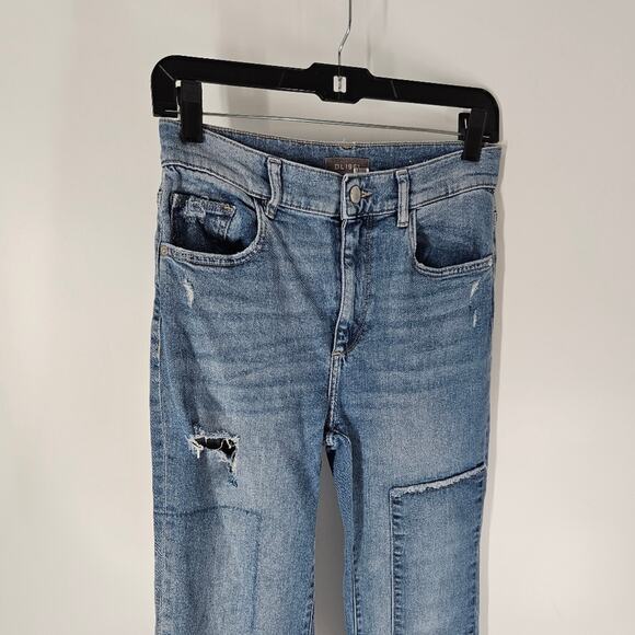 DL1961 Light Patchwork High Rise Vintage Ankle Patti Straight Jeans 26 - Picture 4 of 11